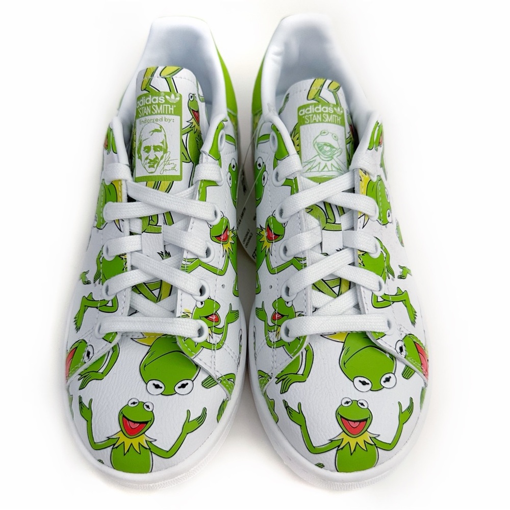 Adidas Stan Smith Disney Muppets Kermit the Frog Sneaker Kids Size 3.5 Shoes - Picture 7 of 11